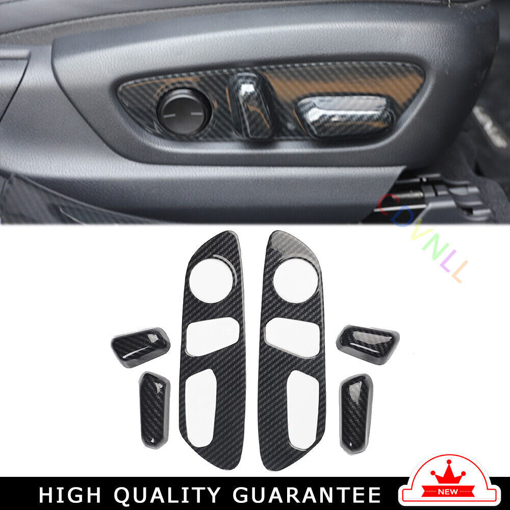 for Seat Behind Net Bag Frame Cover Trim 6PCS for Lexus for ES 18-21 Black Carbon Fiber