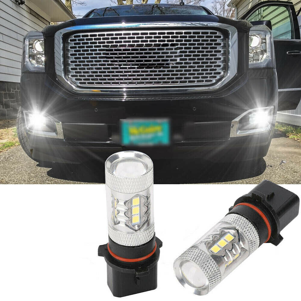 P13W White LED Replace Front Fog Bulbs for 2015-2020 for GMC for Yukon XL