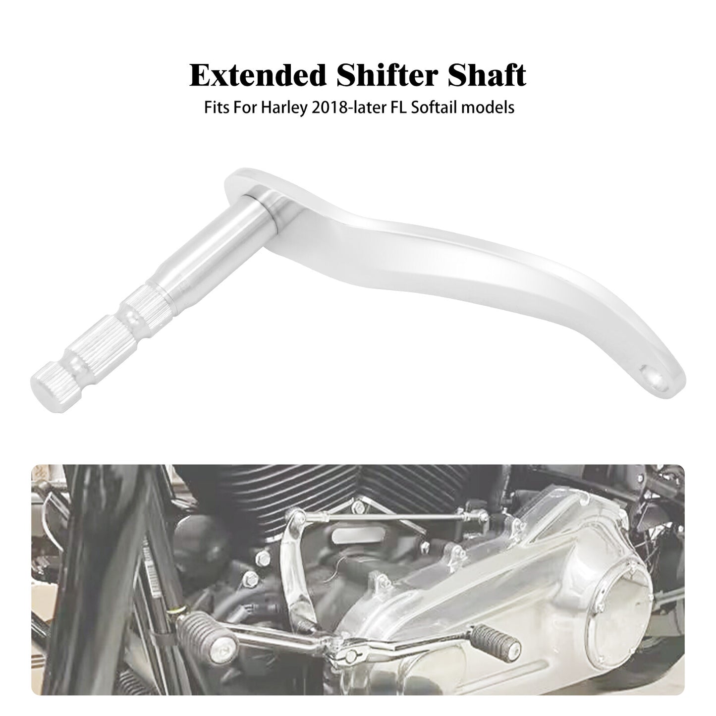 Extended Chrome Gear Shifter Shaft Rod Lever Arm for Harley Softail Fat Boy Slim