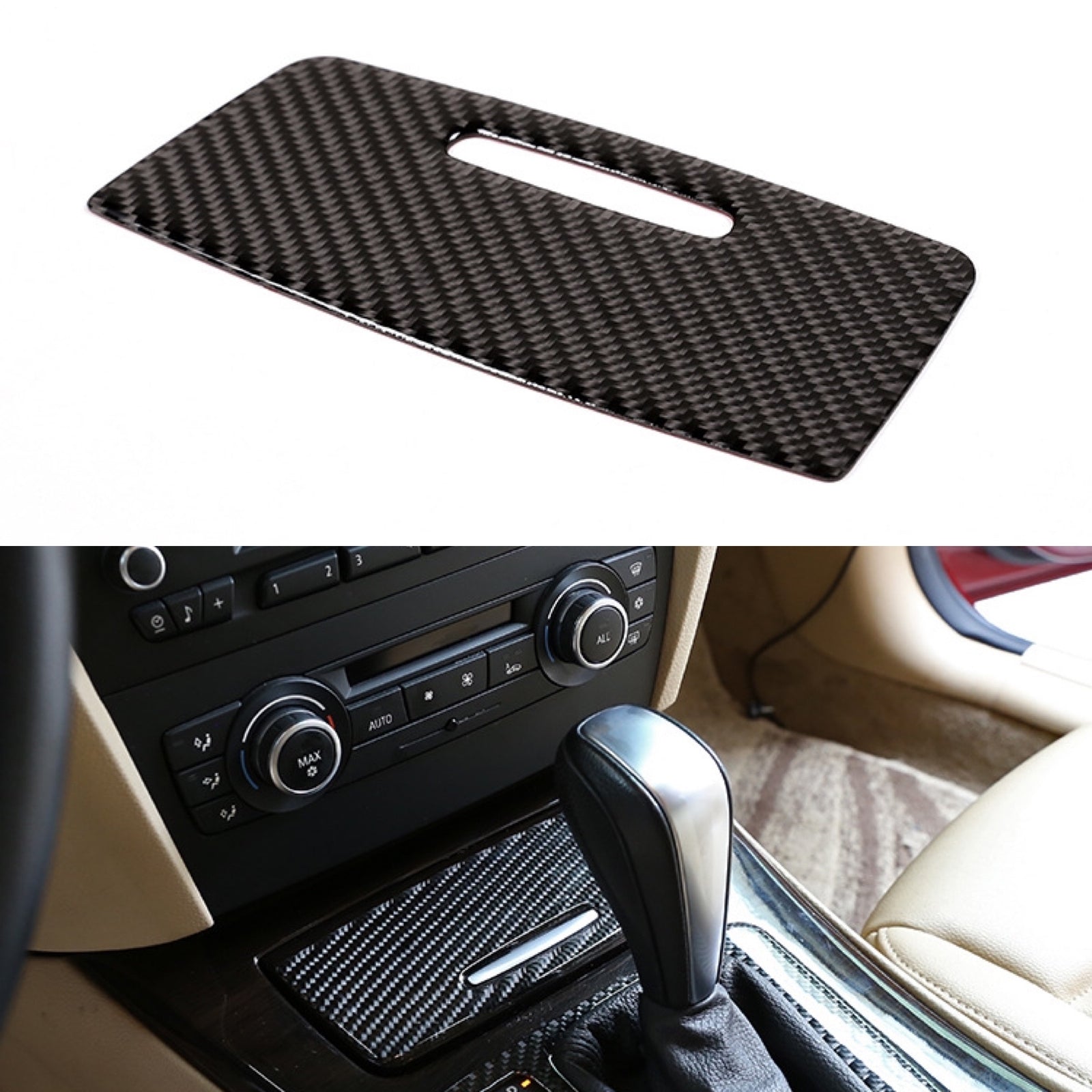 Carbon fiber internal storage compartment panel cover suitable for BMW 320i, 325i, 330i, E90 (2005-12-)