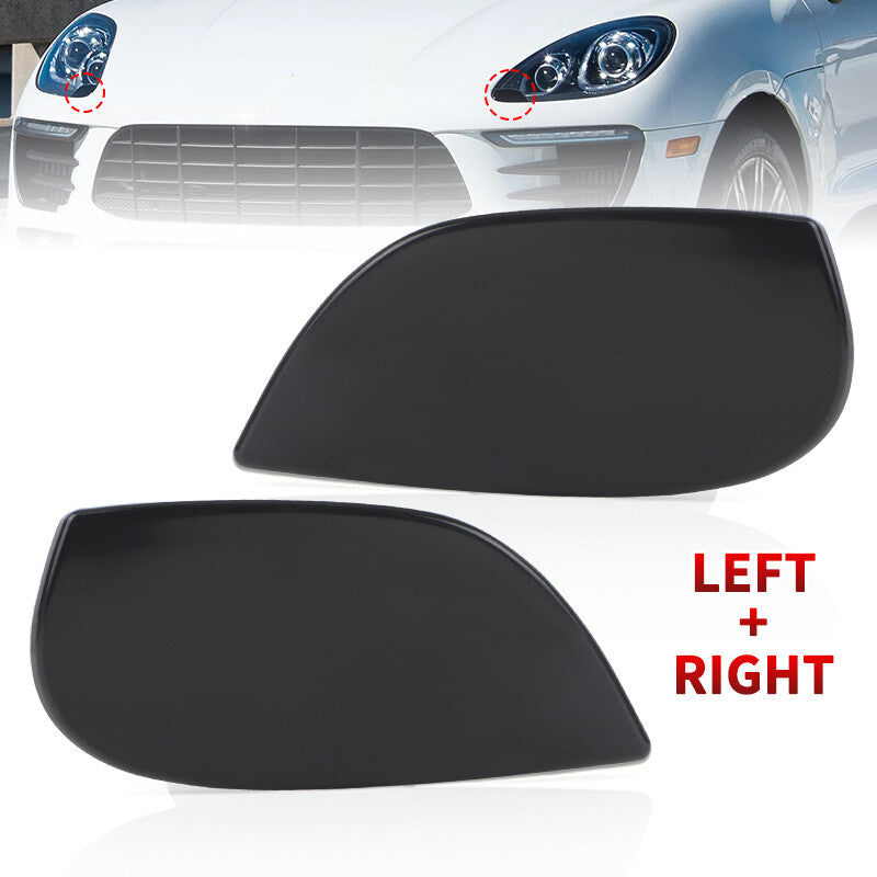1Pair Headlight Washer Spray Nozzle Cover Cap Fit for Porsche Macan 2015-2018
