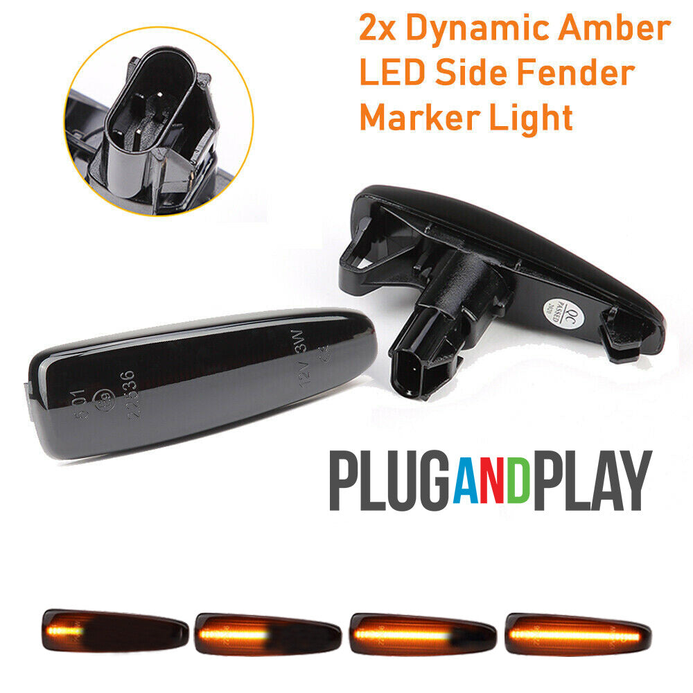 Two sequential LED side marker flashing lights for Mitsubishi Lancer Evo X Mirage