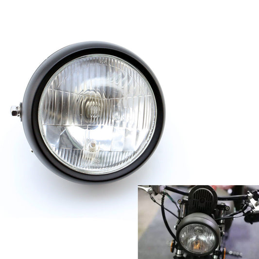 Motorcycle GN125 Headlight 12V Metal Retro Halogen Front Light Cafe Racer Bobber