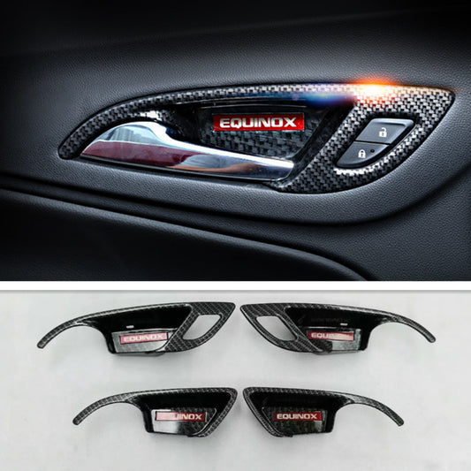 for Chevy Equinox 2018-2021 Carbon Fiber Interior Door Handle Bowl Molding Trim