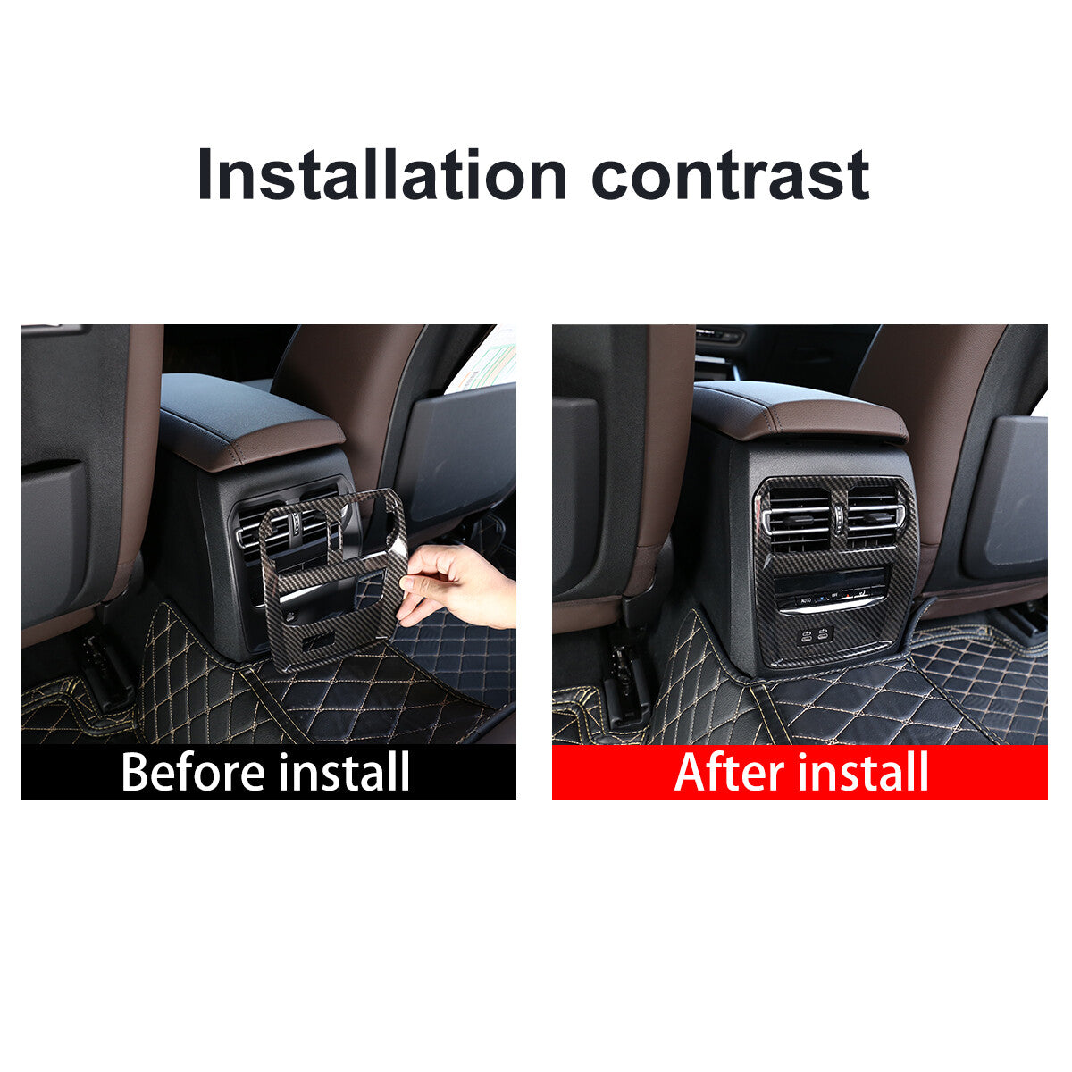Red ABS center console dashboard trim frame cover for Ford Maverick 2022-2023