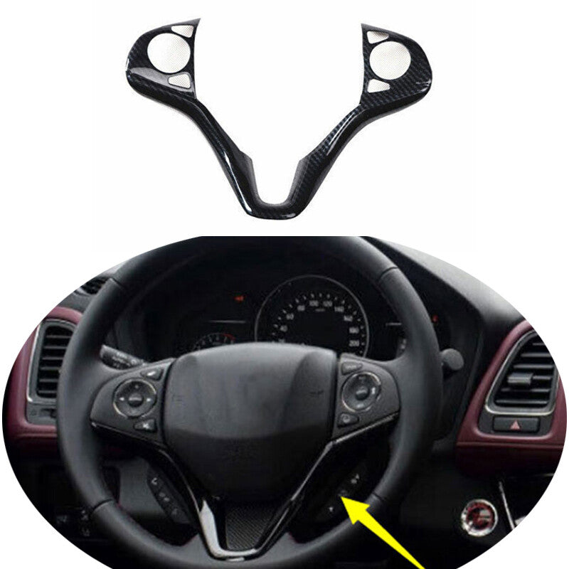 for Honda HR-V 2016-2021 Carbon Fiber Steering Wheel Moulding Cover Trim 1PCS 1x