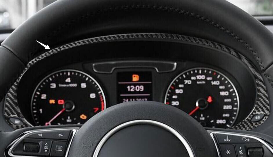 for Audi Q3 2015-2018 Real Carbon Fiber Inner Instrument Panel Frame Cover Trim