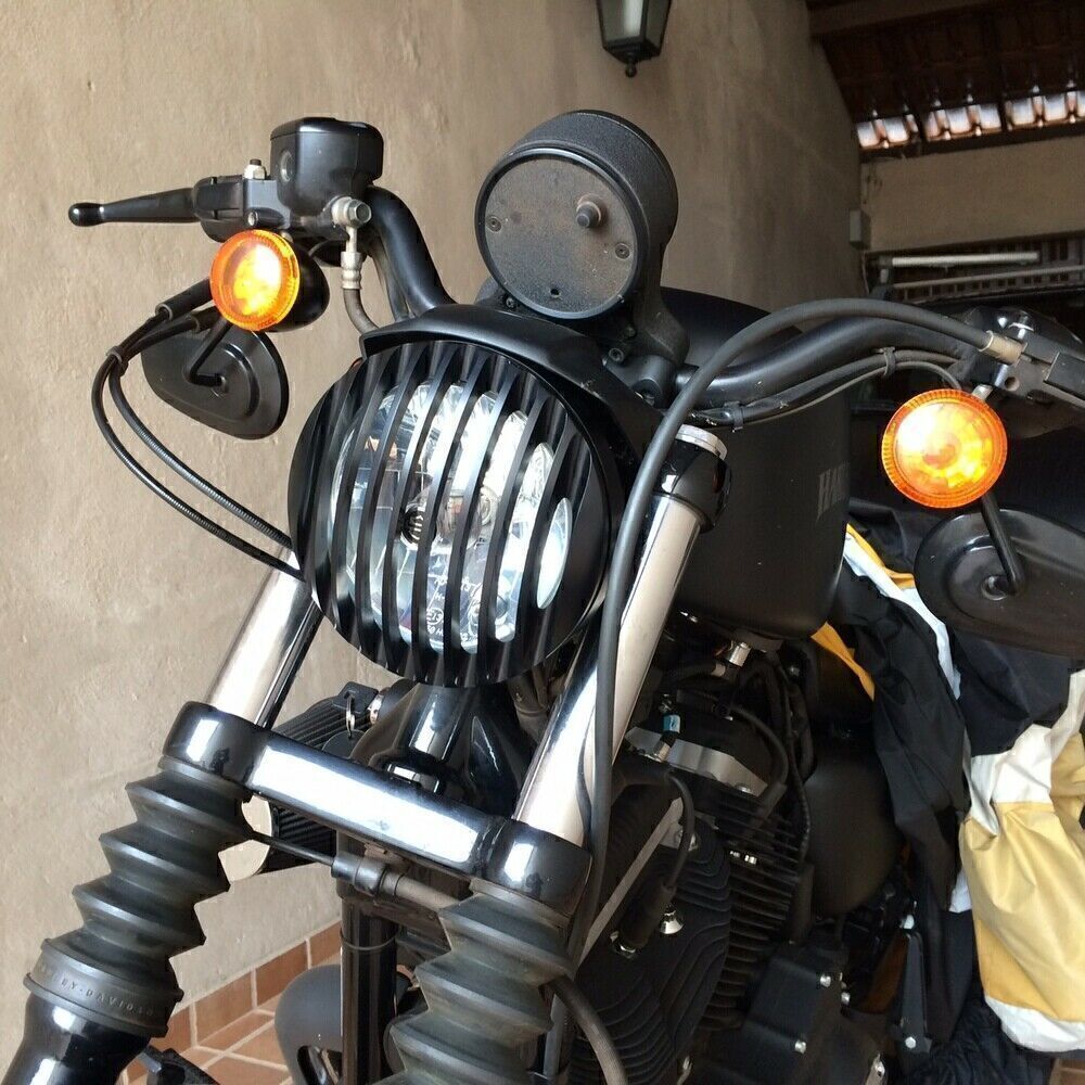Headlight Grill Bezel Cover CNC for Harley Sportster XL 883 1200 2004-2014 Black