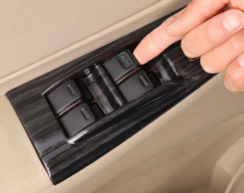 4X Wood Black Grain Window Lift Lock Switch Panel Trim for Toyota for Corolla 03-08