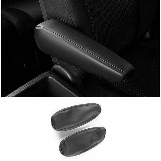 Black Leather Front Row for Seat Armrest Handle Cap for Toyota FJ Cruiser 2007-2014