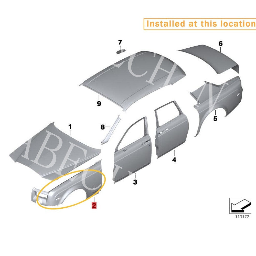 for Rolls-Royce for Phantom 2013 - 2017 FENDER (Right) Equipment Manufacturer: 41357294068