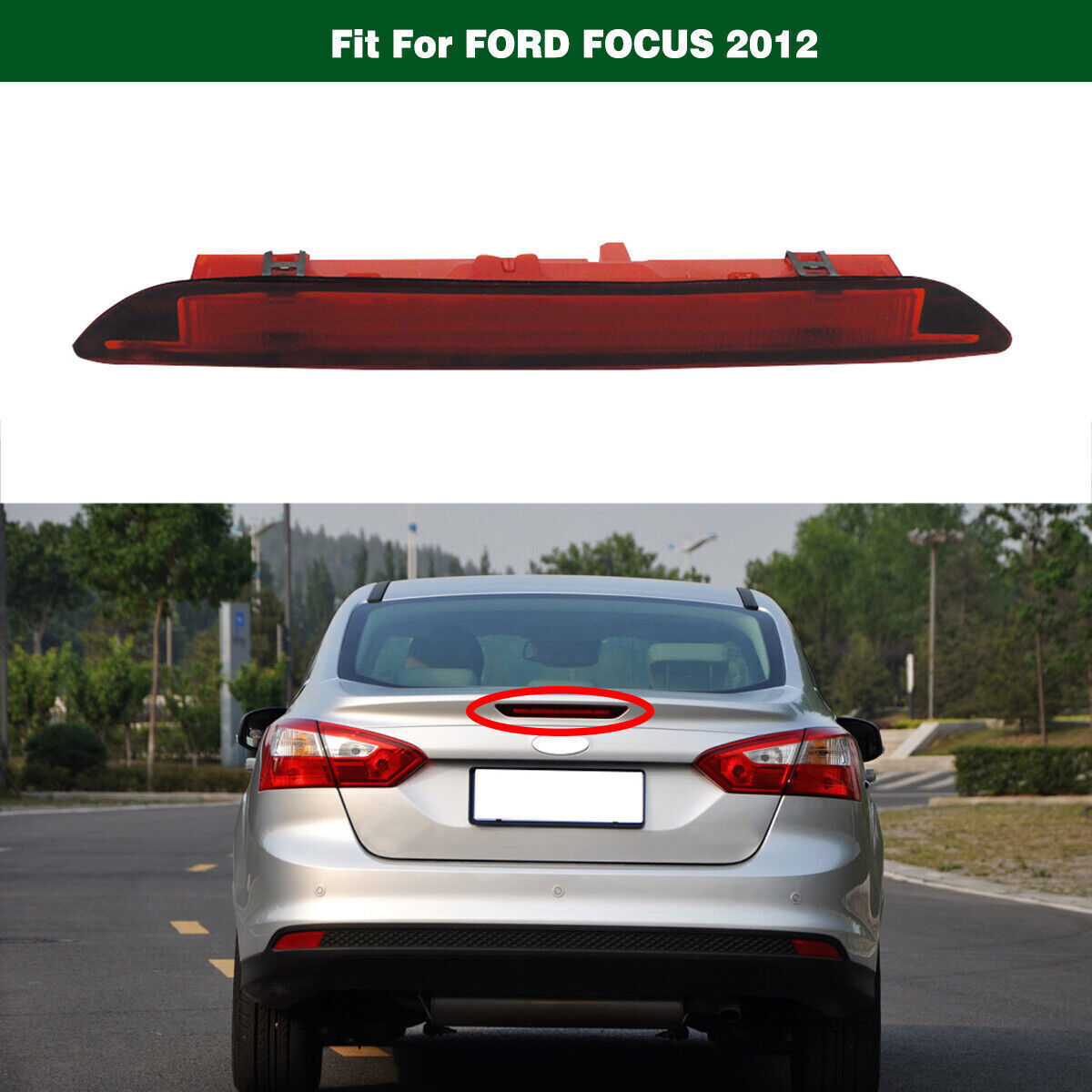 Third High Mount Tail Brake Light Stop Lamp Replace for Ford Focus 2012-14 Sedan