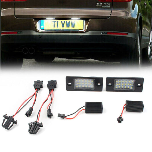 2PCs 18-SMD LED License Plate Lamp Light Fit for VW Touareg 03-10 / for Tiguan 2009-2015