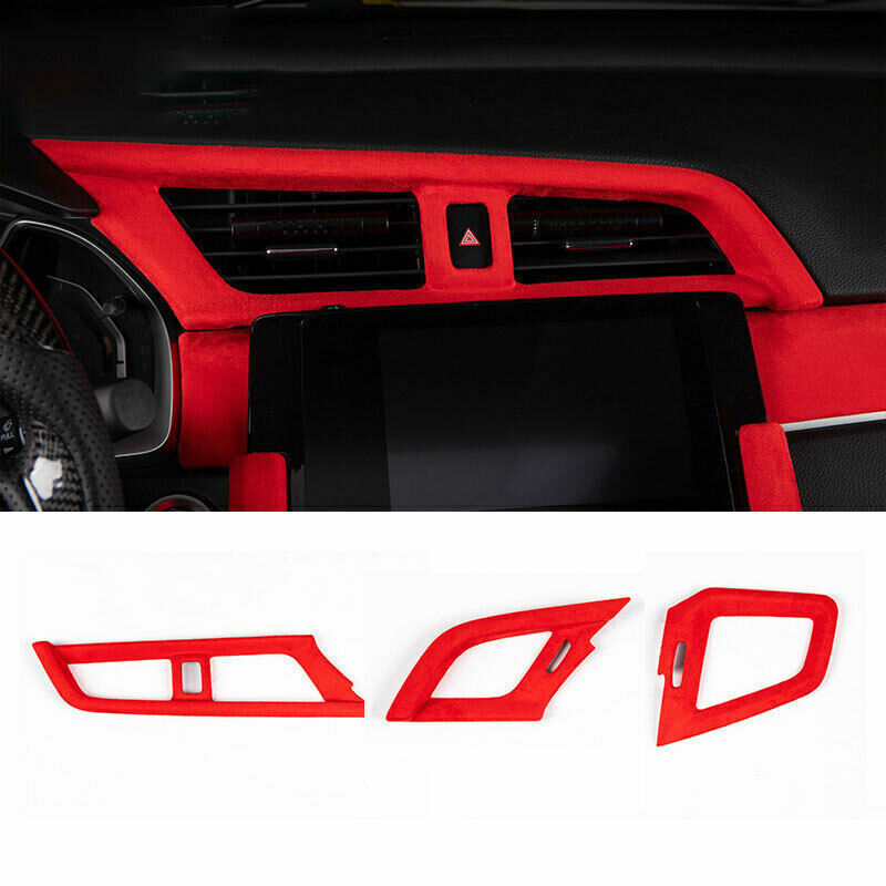 for Honda for Civic 2016-2021 ABS Red Dash Console AC Air Outlet Vent Cover Trim