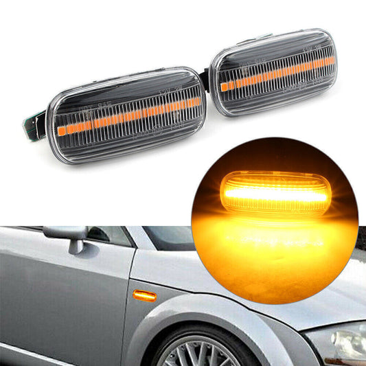 2X Dynamic LED Side Marker Fender Turn Signal Light Fit for Audi A3 A4 B7 A6 C5 C7