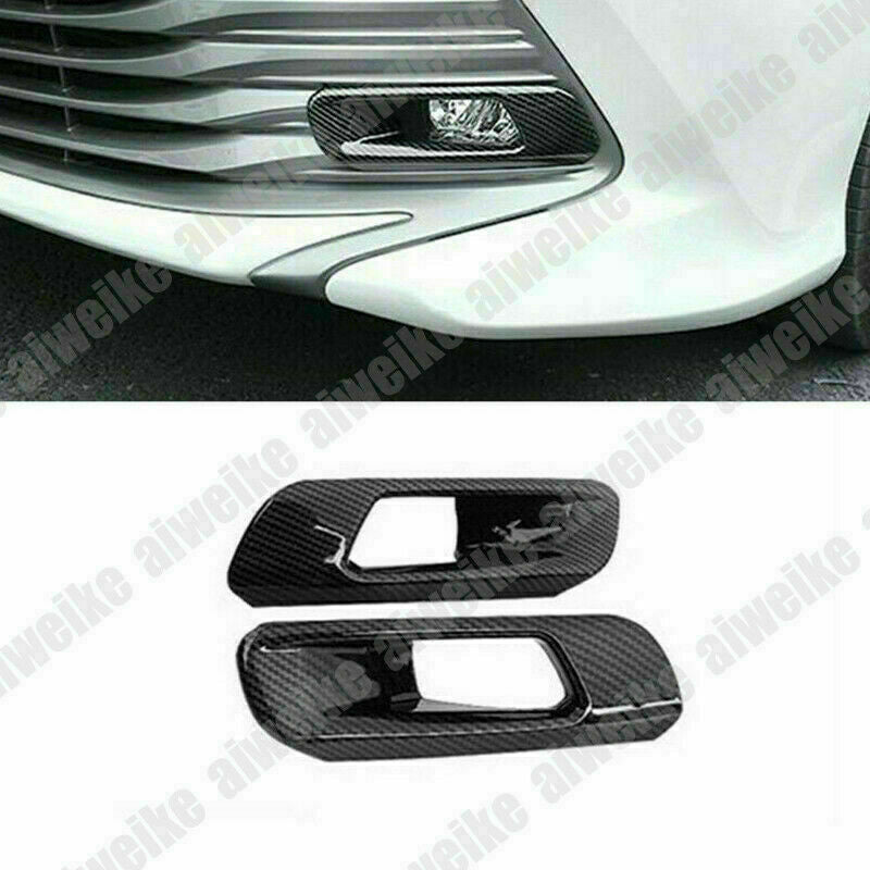 for Toyota for Camry 2018-2022 Carbon Fiber Front Bumper Fog Light Lamp Cover Trims