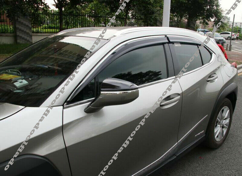for Lexus UX200 250h 2019-2024 Window Visors Sun Rain Guard Deflectors W/Chrome