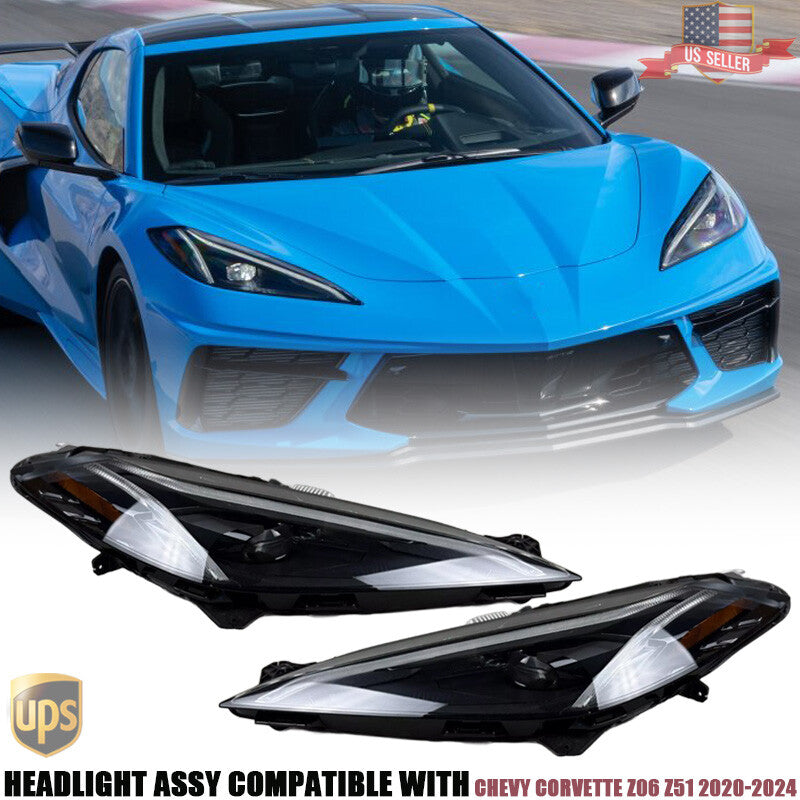 Left Driver Right Passenger Headlight Assembly For 2020-24 for Chevy for Corvette Z06