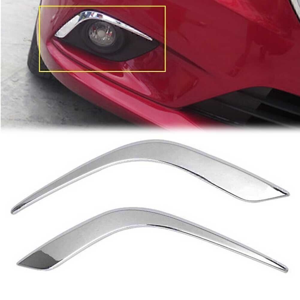 Chrome Front Fog Light Lamp Eyebrow Cover Trim Fit for Mazda 6 Atenza 2014-2016 15