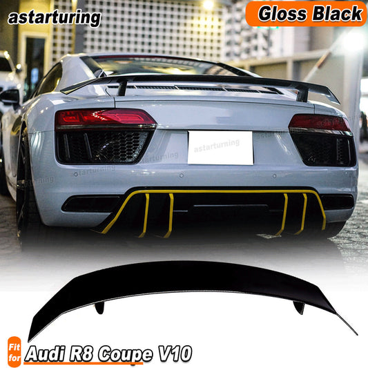 Fit for AUDI R8 V10 Coupe 2016-2019 Gloss Black Rear Trunk Spoiler Boot Lid Wing