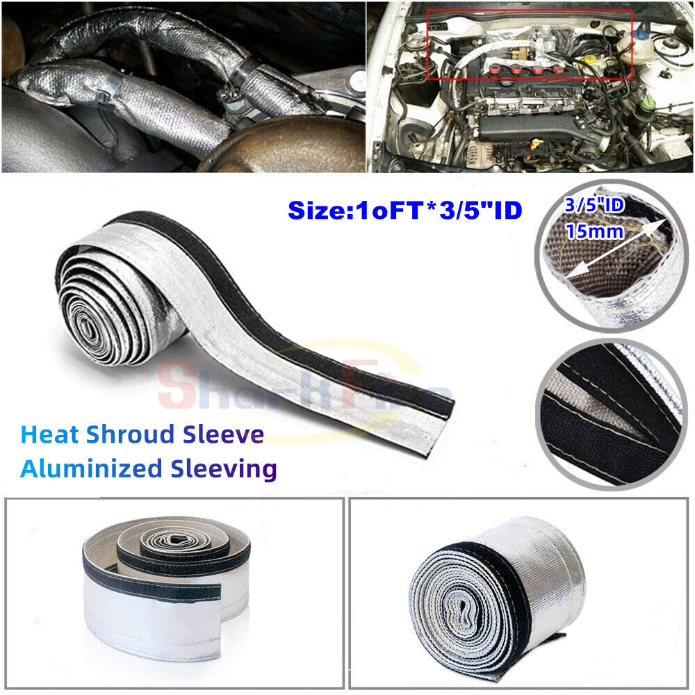 Heat shield sleeve aluminum alloy sleeve protective barrier hook 5/8 ID