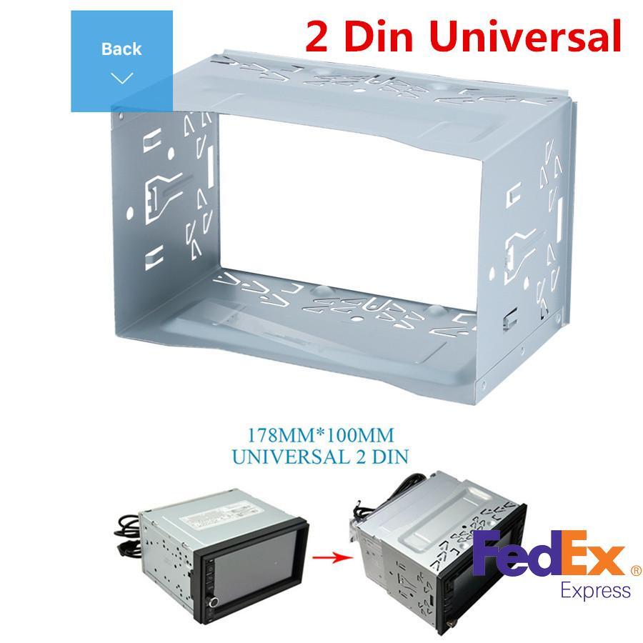 1x Silver 2 Din Metal Car Dash Stereo Player Bezel Panel DVD Radio Frame Bracket