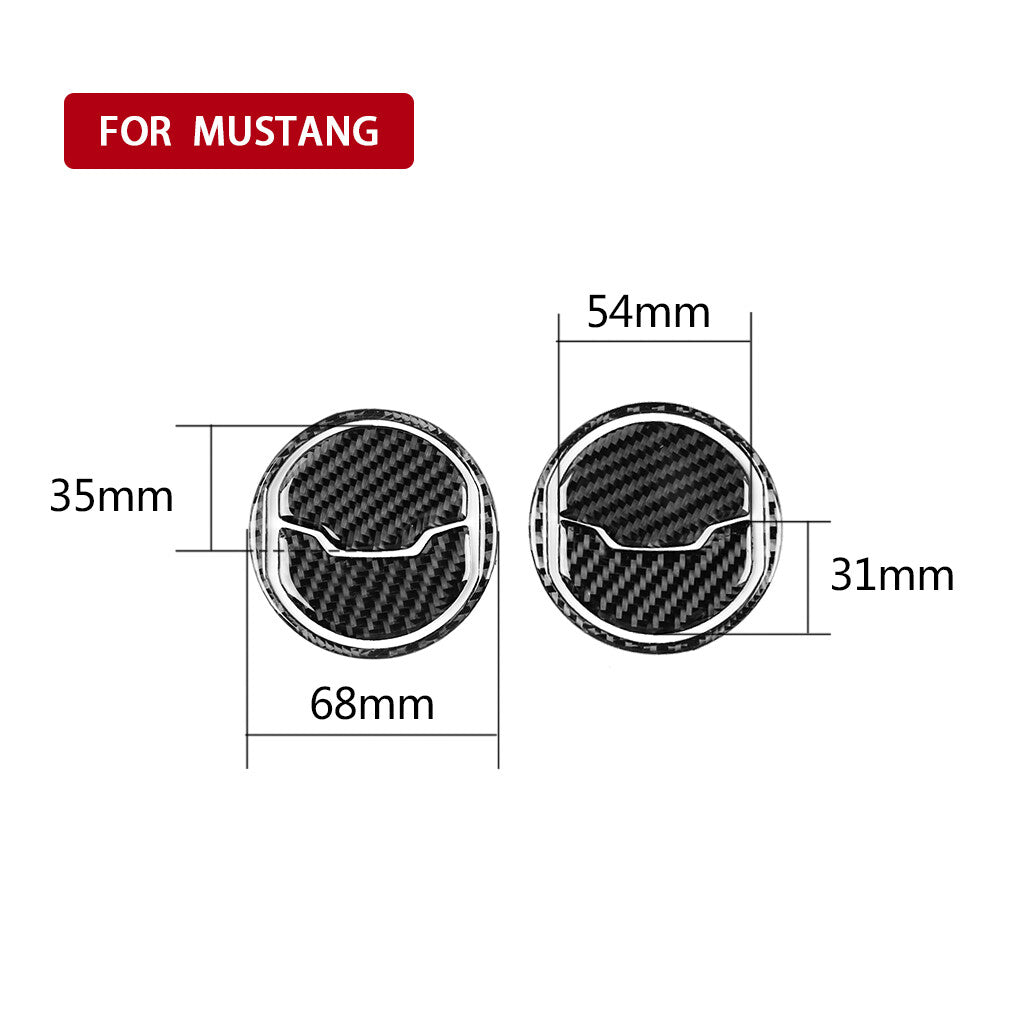 6¡Á Soft Carbon Fiber Inner Air Vent Outlet Panel Trim for Ford for Mustang 2015-2022
