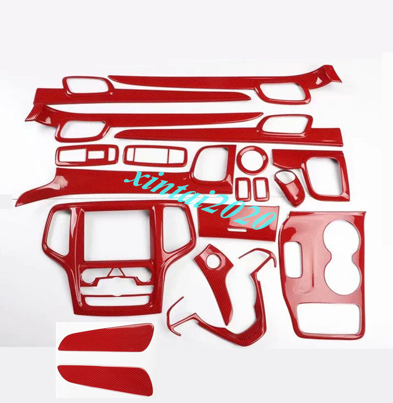 for Jeep Grand Cherokee 2014-2015 Red Carbon Fiber Interior Trim Kit Cover Decor