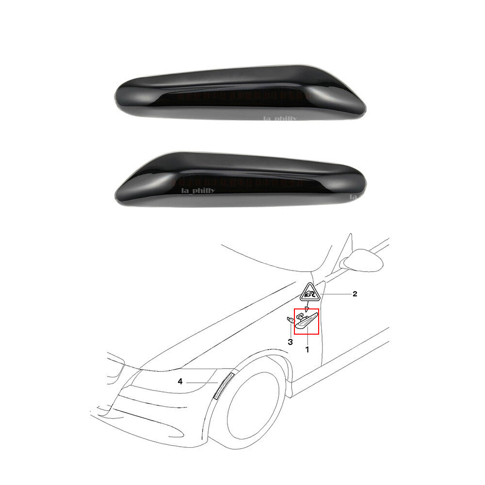 Pair Smoked LED Side Marker Blinker Turn Signal Light Fit for BMW E60 E80 E90