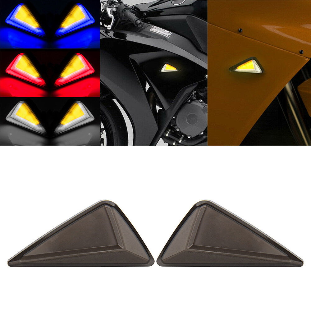 2x Motorcycle Amber Flush Mount LED Turn Signal DRL Blinker Light Indicator