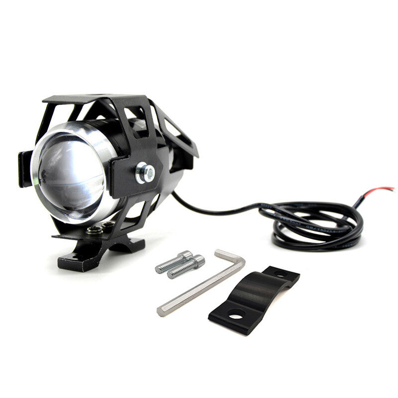 Motorcycle LED Headlight Driving Spotlight Spot Head Lamp Fog Light With Switch