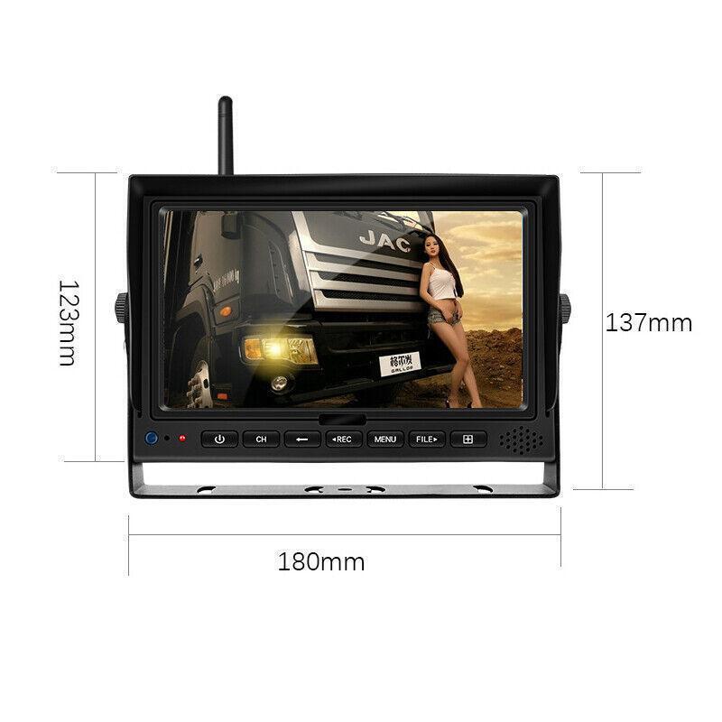 9-35V 7 Digital Reversing 1080P Split Monitor + Backup Camera Record Video DVR