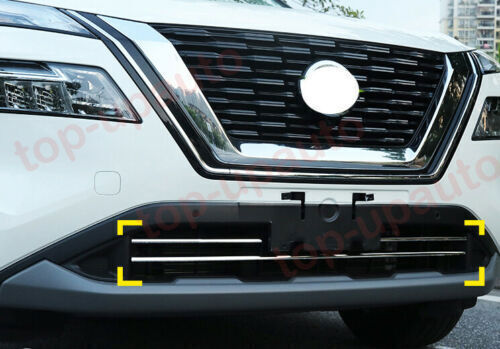 for Nissan Rogue 2021-2023 Steel Chrome Front Center Grille Grill Cover Trim 2PC