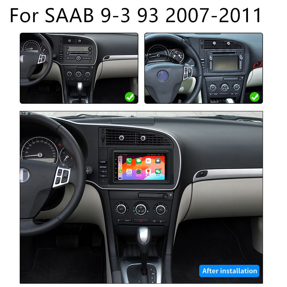 7Android 14 4+32GB Car Stereo Radio GPS Navigation for SAAB 9-3 93 2007-2011