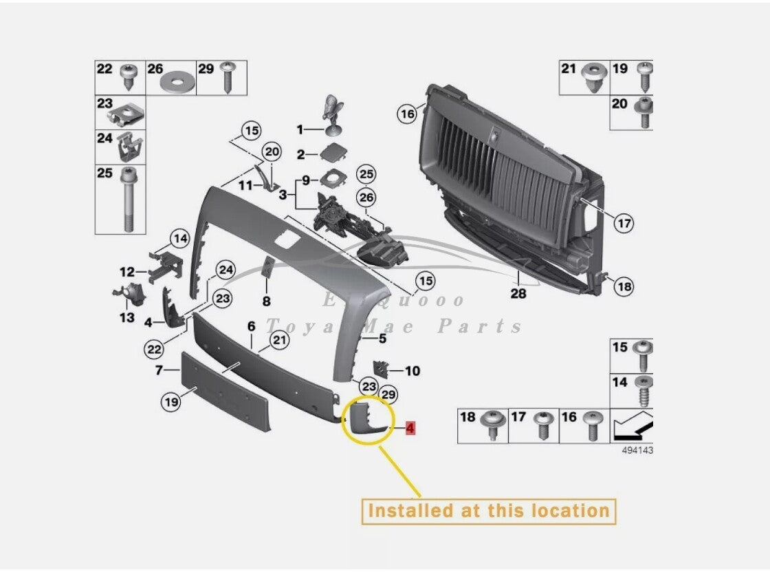 New For Rolls Royce for Ghost I (2009-2014) Radiator Grille (Left) OE:51117238231