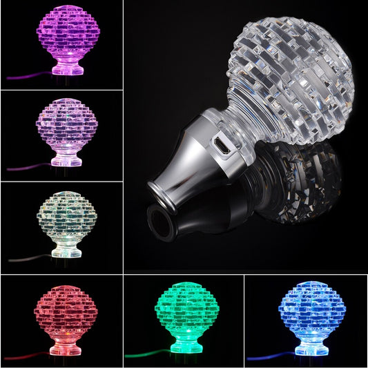LED Light RGB Car Shift Knob Stick AcrylicGear Shifter For AT/MT Clear Crystal