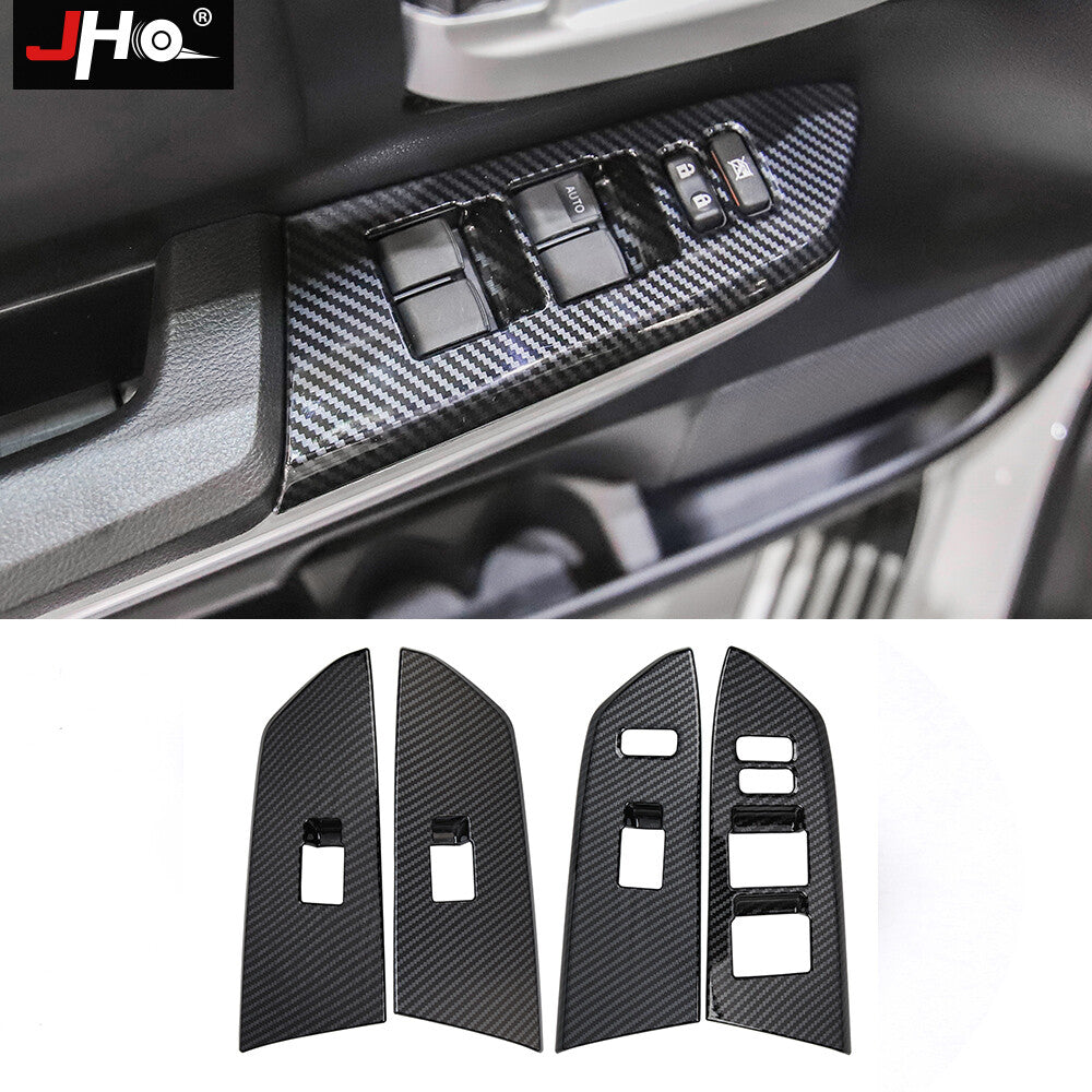 ABS Carbon Interior Door Window Lift Cover Trim 4pcs for Toyota Tundra 2014-2020