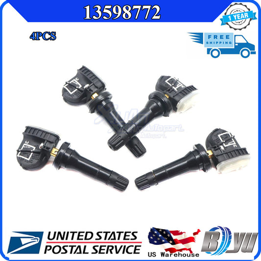 New TPMS 4-piece set for Chevrolet , for GMC , for Buick , and for Cadillac tire pressure sensors 13598772