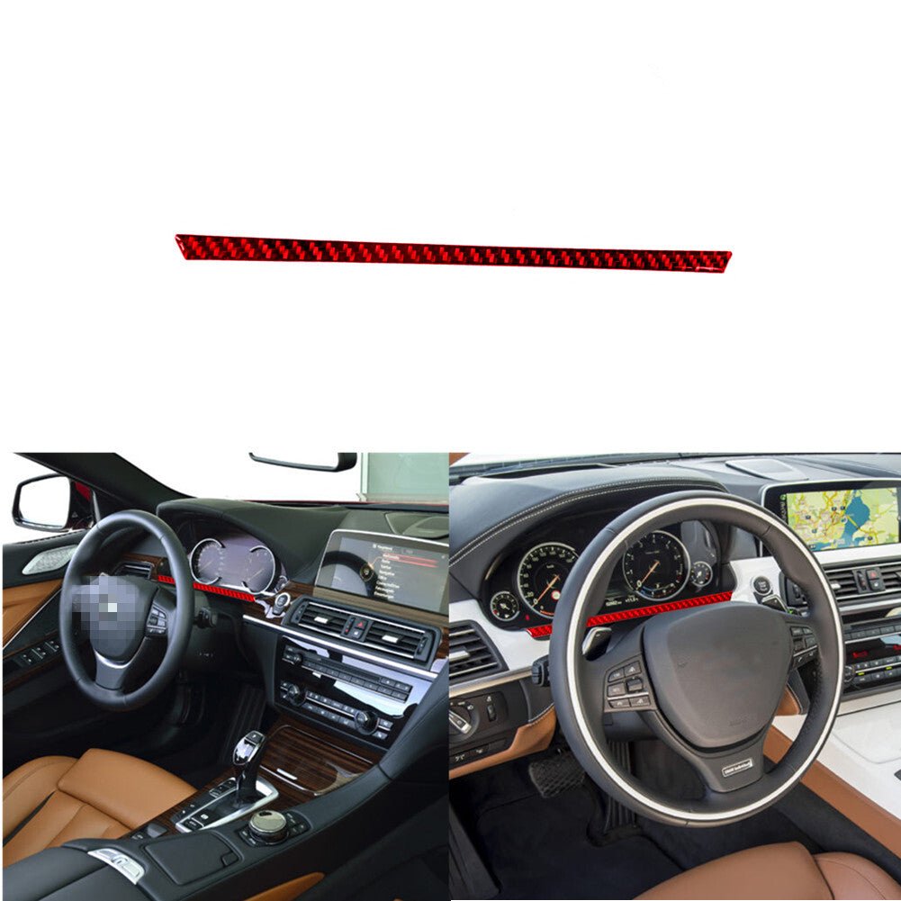 Red carbon fiber speedometer trim for BMW 6 Series F12 F13 2011-2018