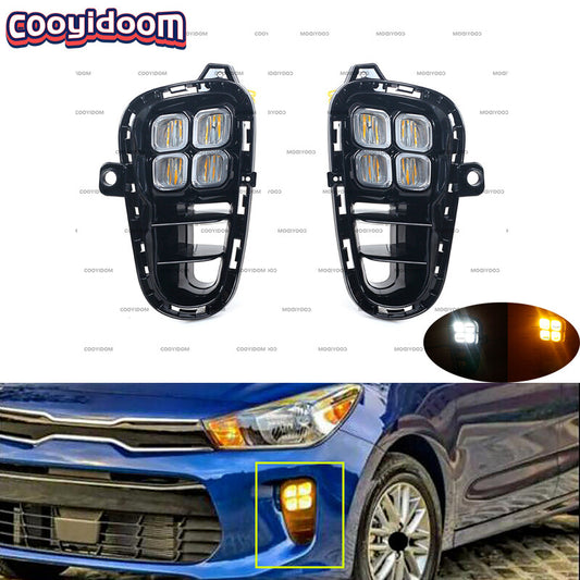 For2018-19 for Kia RIO LED Front Bumper Daytime Running Driving Lamp Fog Light LHRH