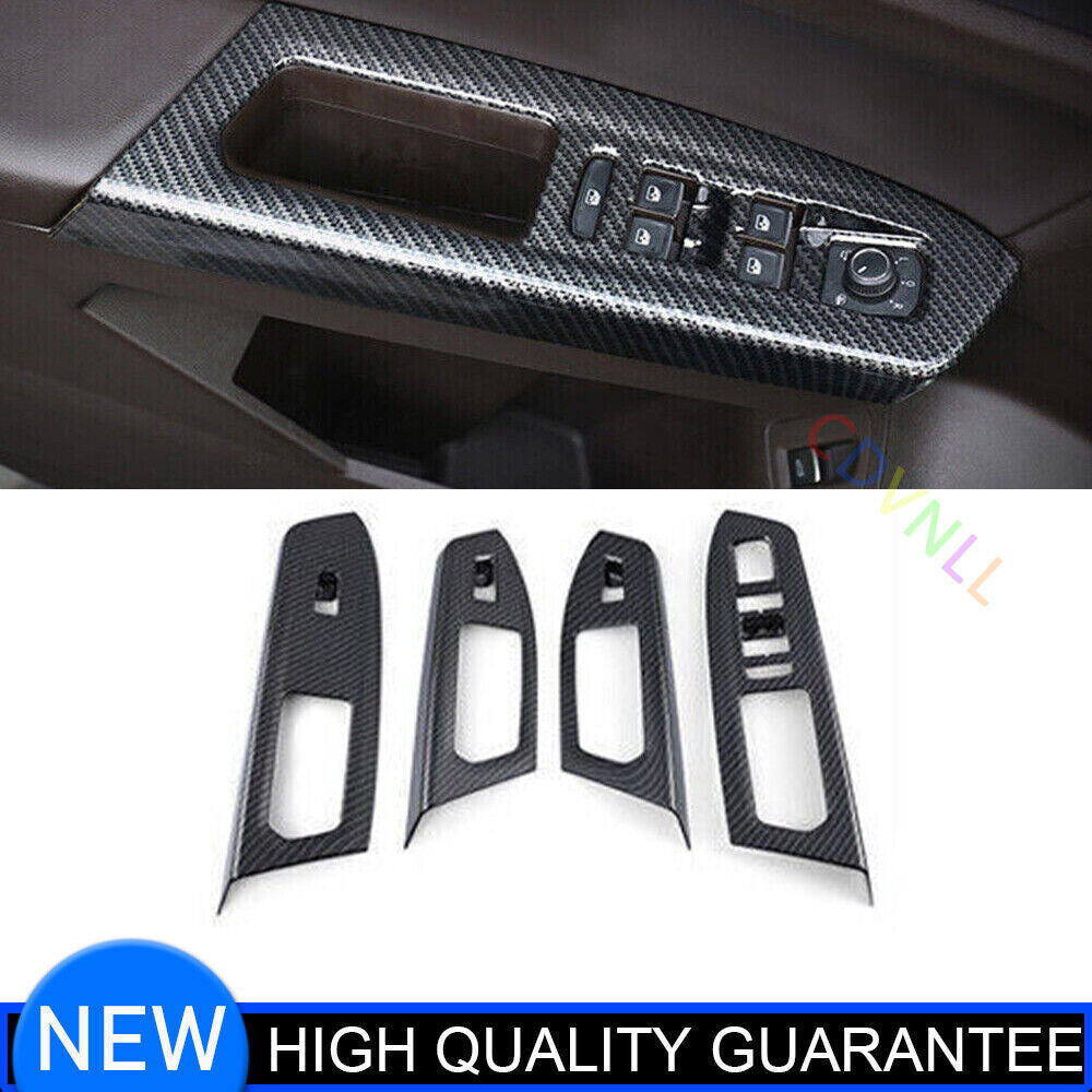 4P for Volkswagen Atlas 18-23 Carbon Fiber Window Lift Switch Button Cover Trim