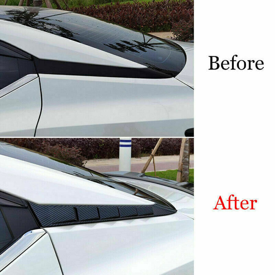 2X Rear Window Louver Shutter Strip for Nissan Sentra 2020-23 ABS Carbon Fiber