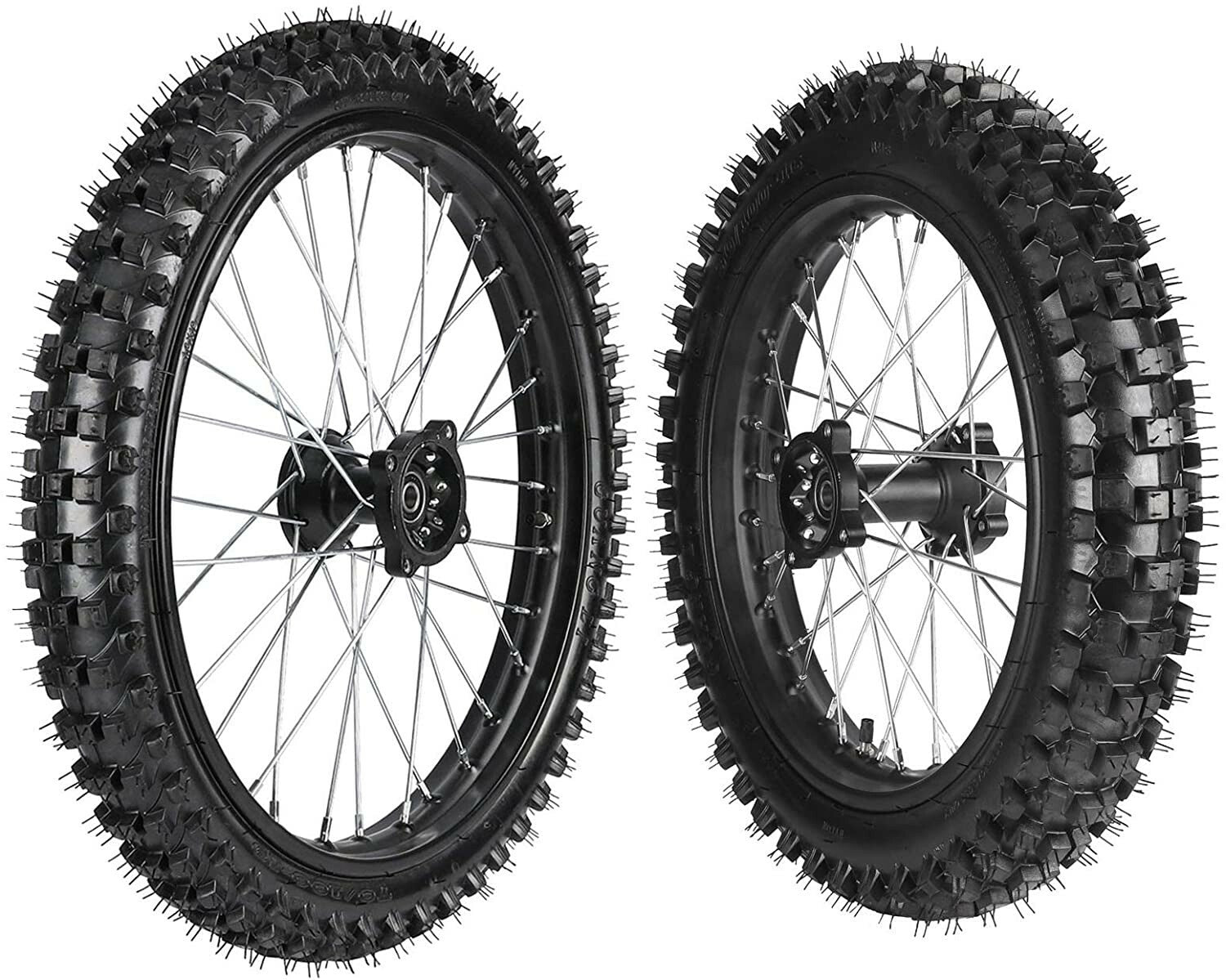 Front 70/100-19 + Rear 90/100-16 tires and rims suitable for Dirt Pit bicycle CR85RB