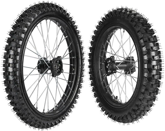 Front 70/100-19 + Rear 90/100-16 tires and rims suitable for Dirt Pit bicycle CR85RB
