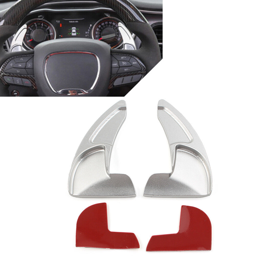 2X Steering Wheel Shift Paddle Shifter Extension Fit for Dodge for Jeep for Chrysler Silver
