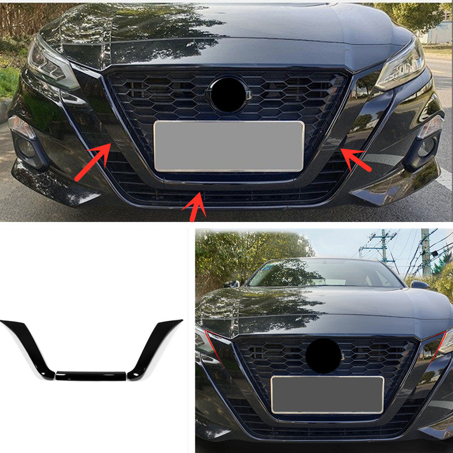 for Nissan Altima 2019-2022 ABS Piano black Frame Front Grille Grill Cover Trim