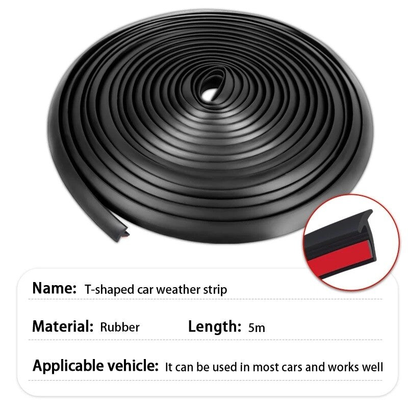 16.5ft T-Shape Rubber for Ford Car Seal Weather Strip Door Edge Moulding Trim