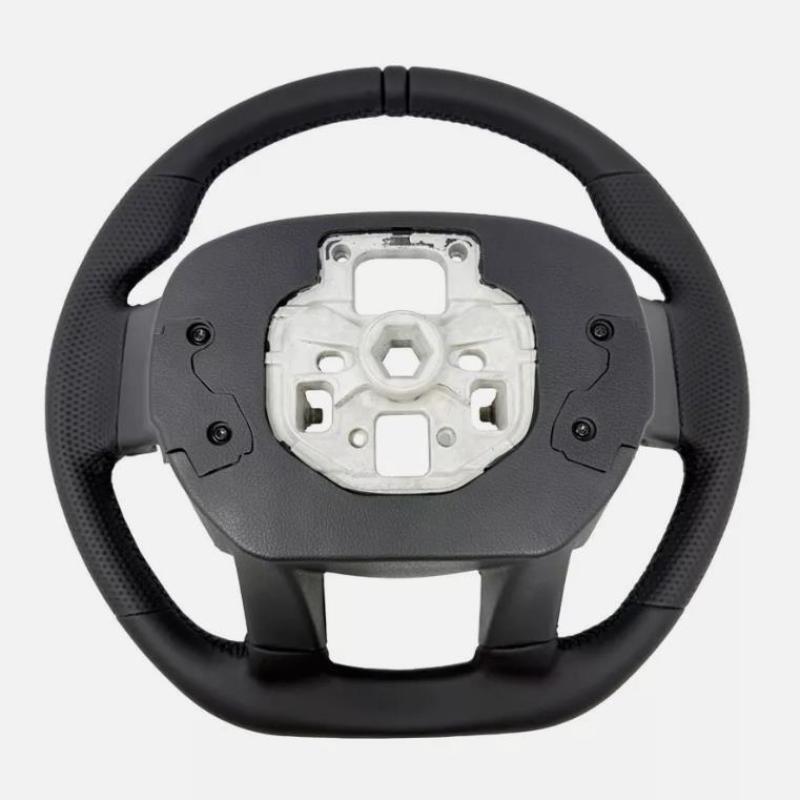 Black sport flat-bottom steering wheel V2 with black ring for Ford F150 2015 - 2020