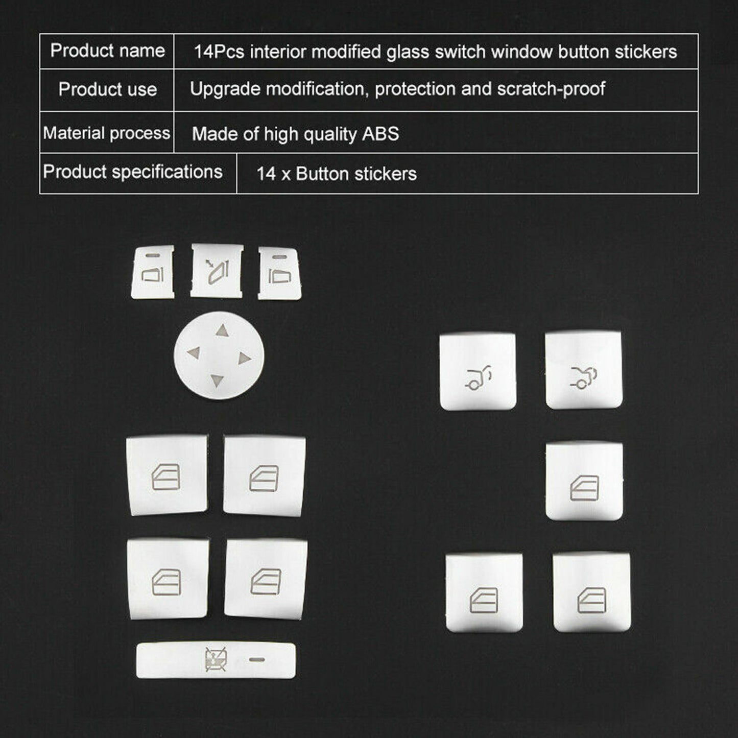 for Mercedes Benz E C-Class GLK Car Door Armrest Window Switch Button Cover Trim
