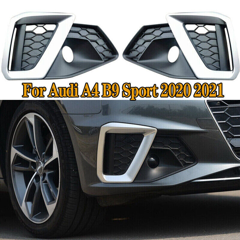 ABS electroplated front bumper fog light protection cover grille suitable for Audi for A4 B9 Sport 2020-2022
